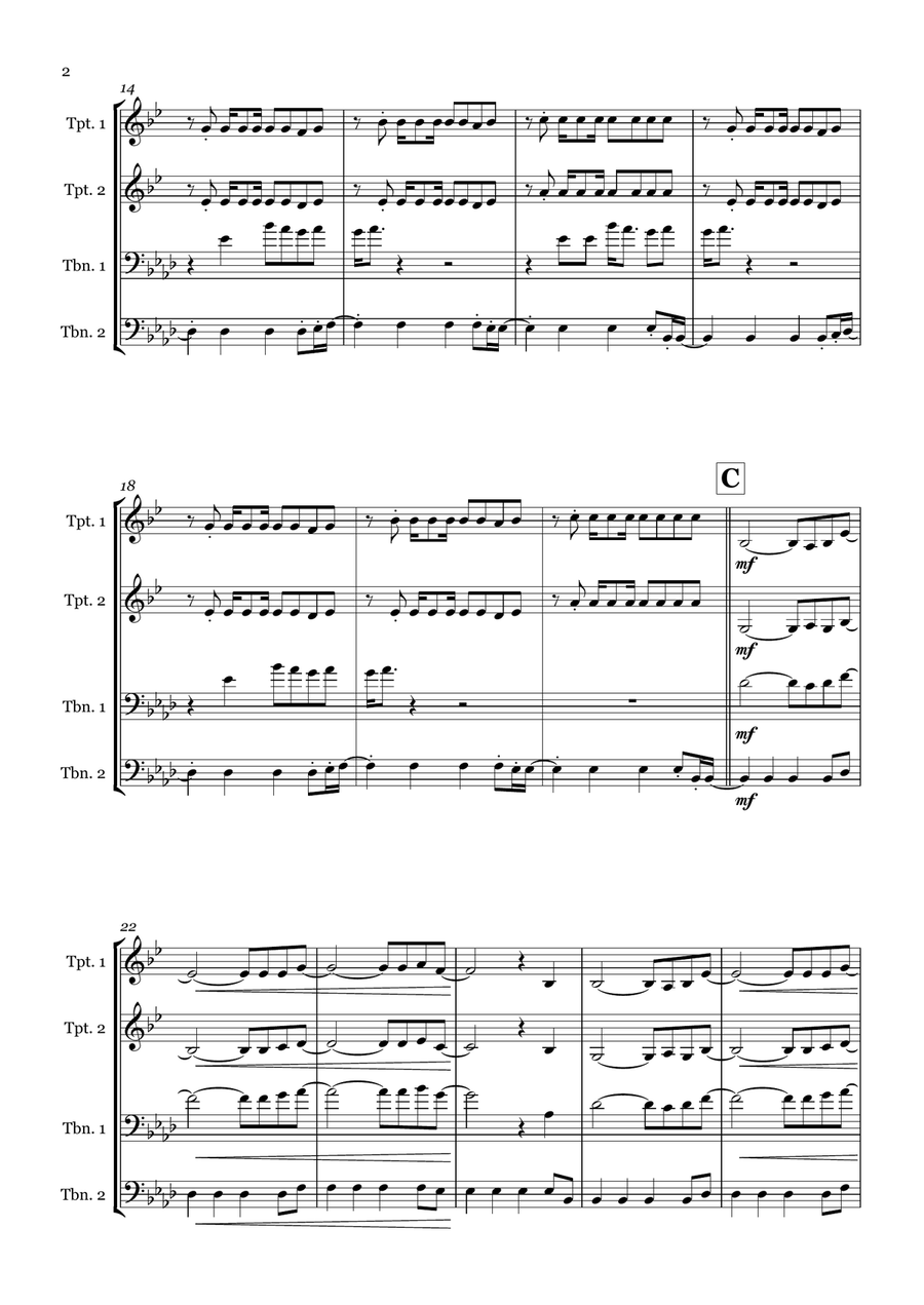 Get Lucky Get Lucky Brass Quartet scores gallery preview page 2