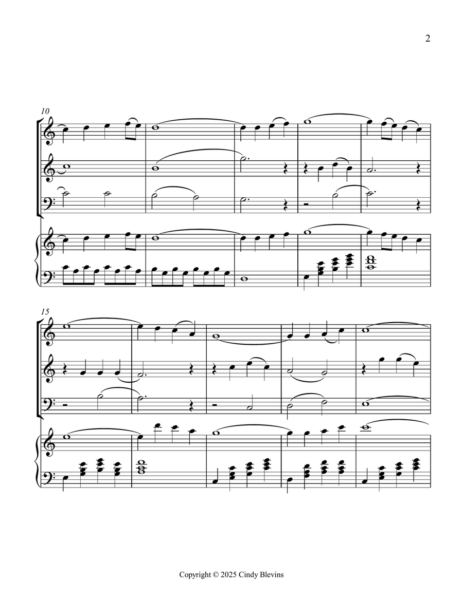 The Water Is Wide, for Two Violins, Cello and Piano Piano Quartet scores gallery preview page 3