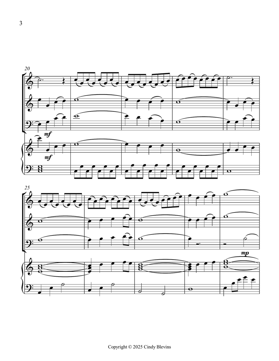 The Water Is Wide, for Two Violins, Cello and Piano Piano Quartet scores gallery preview page 4