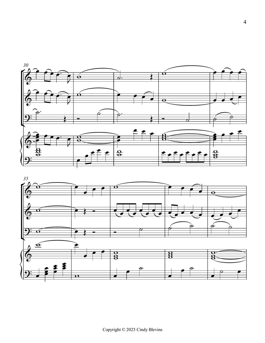 The Water Is Wide, for Two Violins, Cello and Piano Piano Quartet scores gallery preview page 5