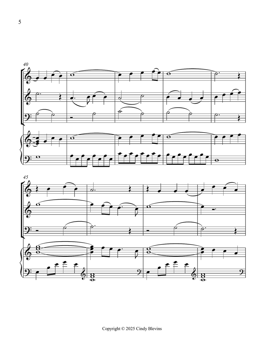 The Water Is Wide, for Two Violins, Cello and Piano Piano Quartet scores gallery preview page 6