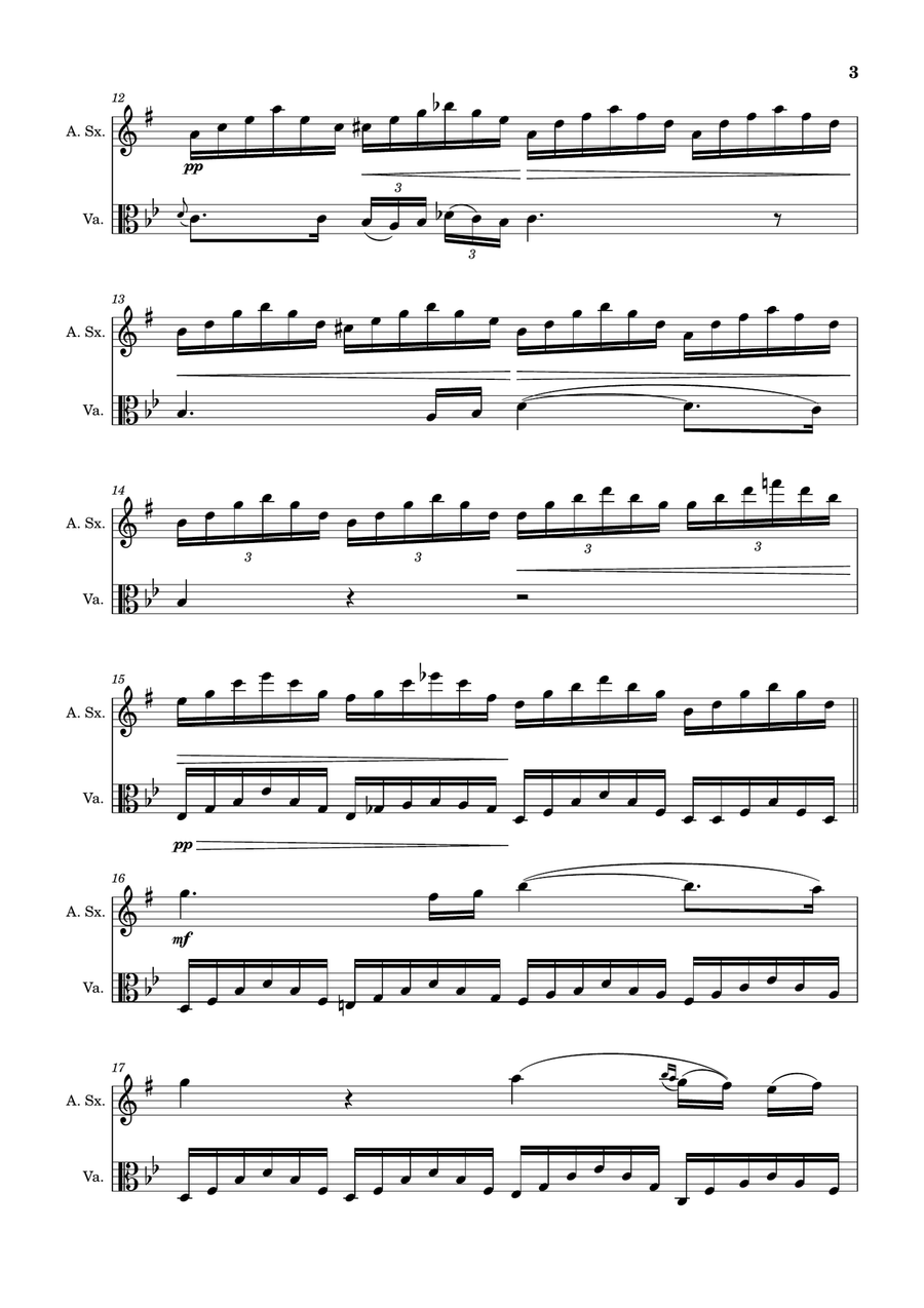Ave Maria by F. Schubert – Arranged for A. Sax and Viola Chamber Music scores gallery preview page 3