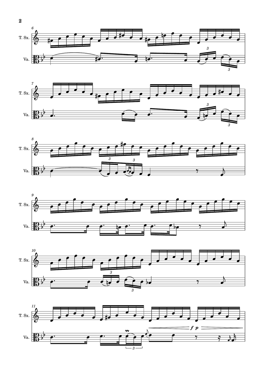 Ave Maria by F. Schubert – Arranged for T. Sax and Viola Chamber Music scores gallery preview page 2