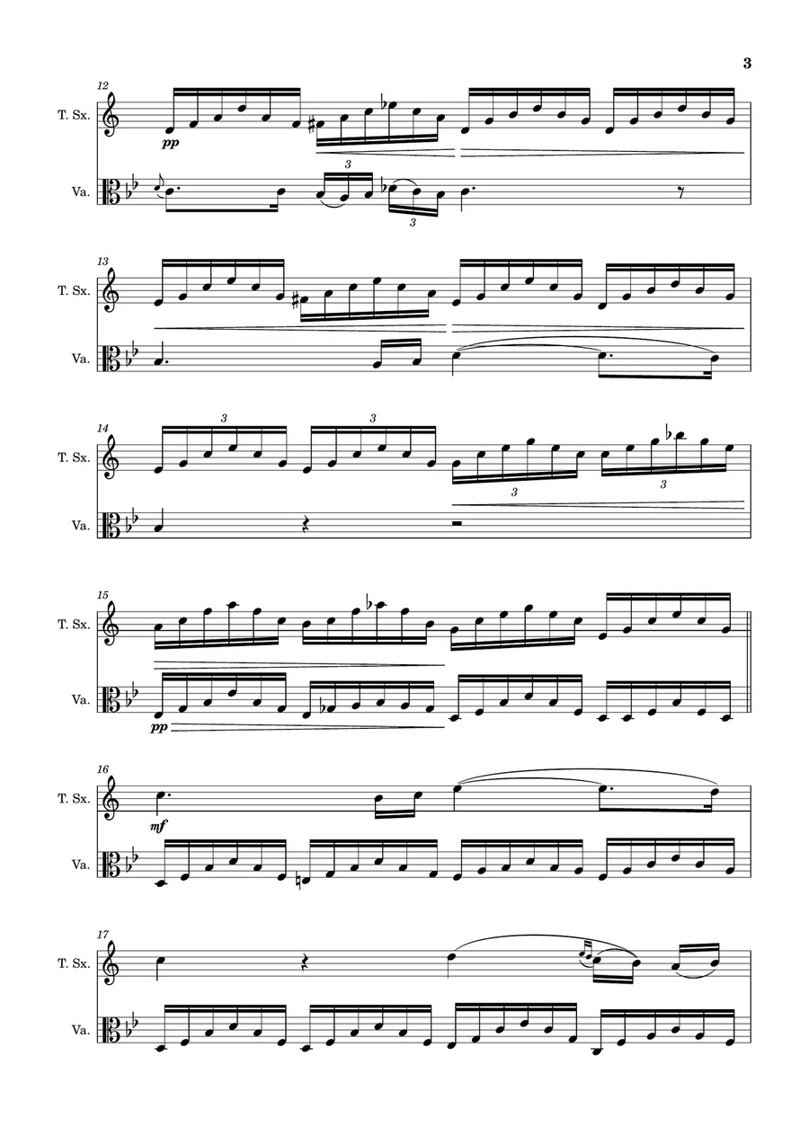 Ave Maria by F. Schubert – Arranged for T. Sax and Viola Chamber Music scores gallery preview page 3