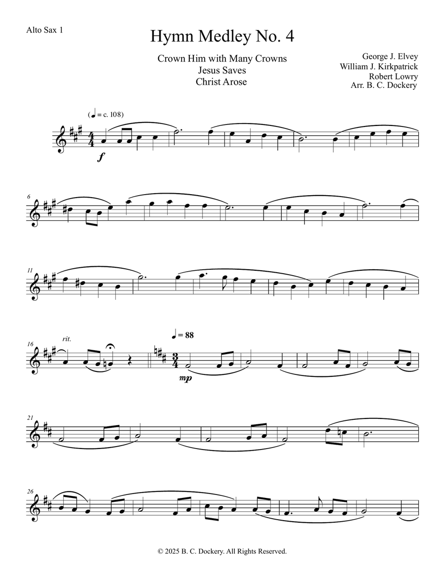 Hymn Medley No. 4 (Alto Sax Duet) Woodwind Duet scores gallery preview page 4