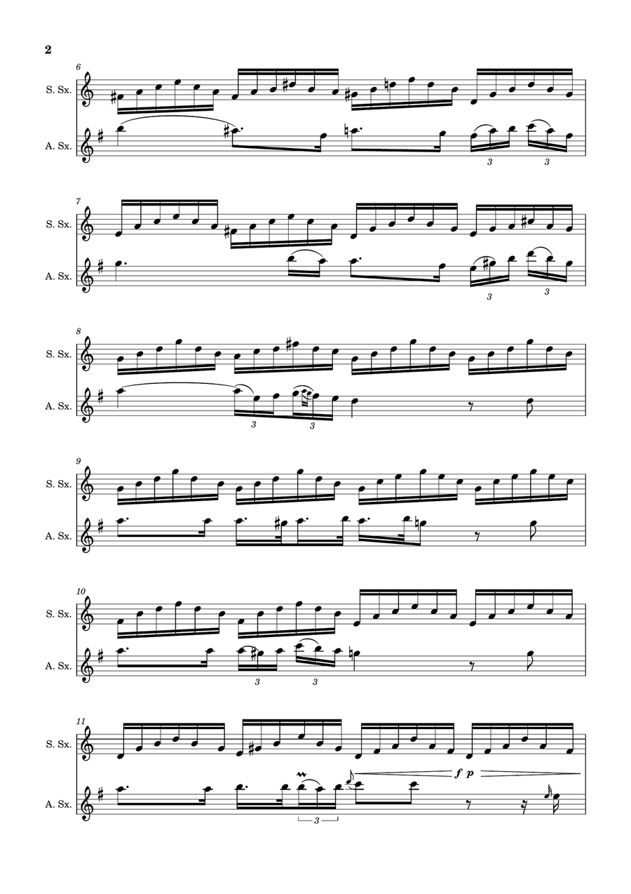 Ave Maria by F. Schubert – Arranged for S. Sax and A. Sax Woodwind Duet scores gallery preview page 2