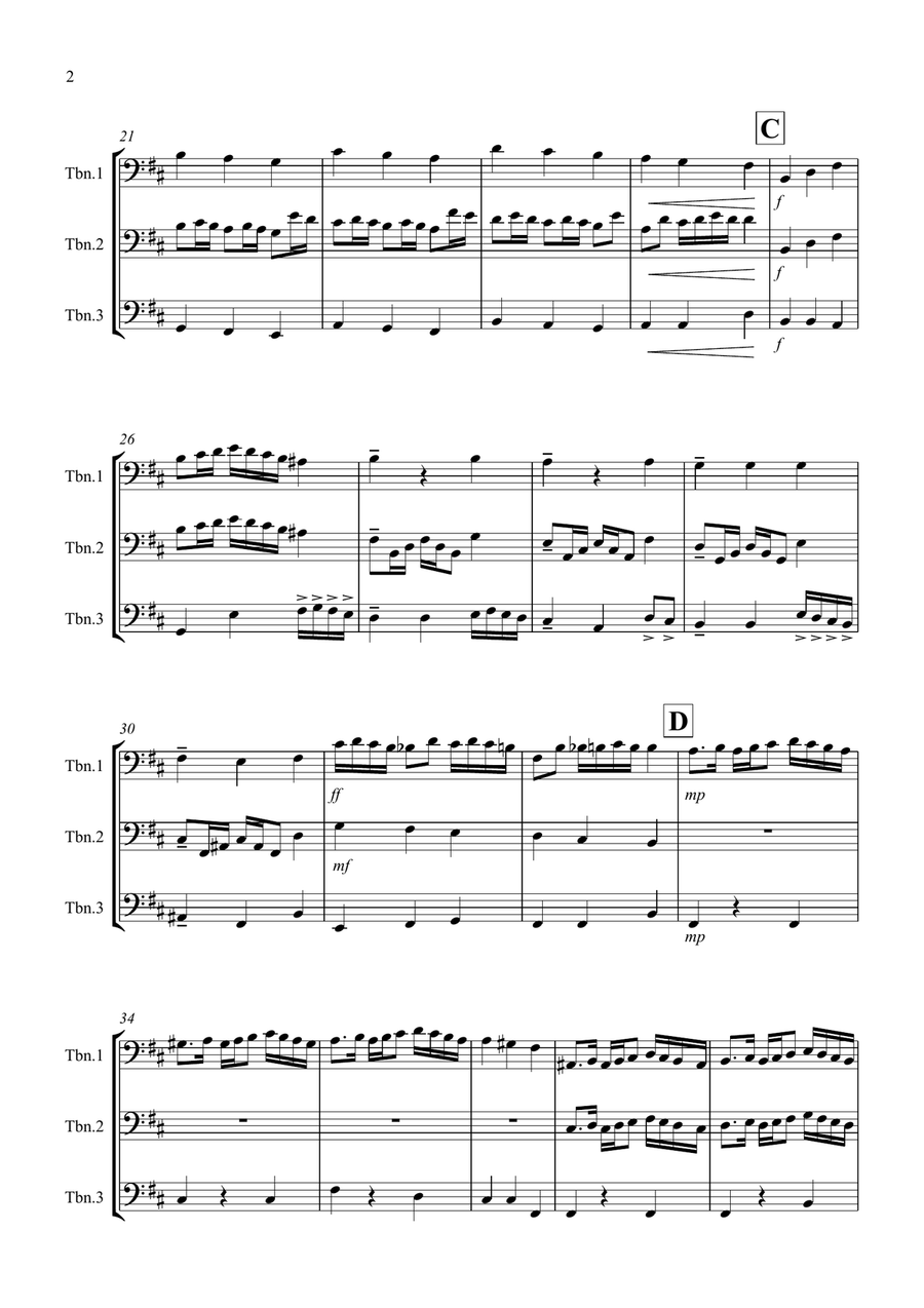 Rondeau (from Abdelazer) for Trombone Trio Trombone Trio scores gallery preview page 2