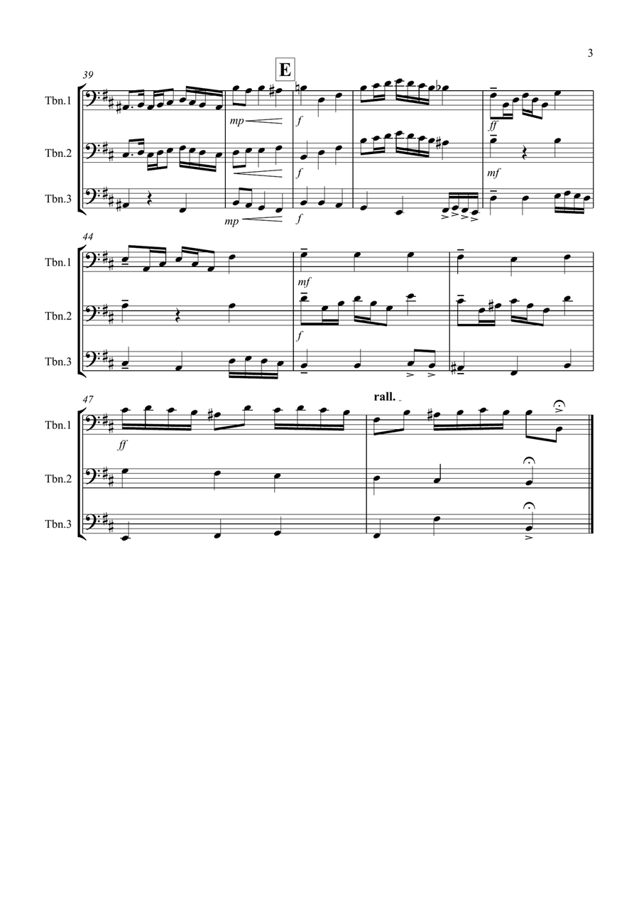 Rondeau (from Abdelazer) for Trombone Trio Trombone Trio scores gallery preview page 3