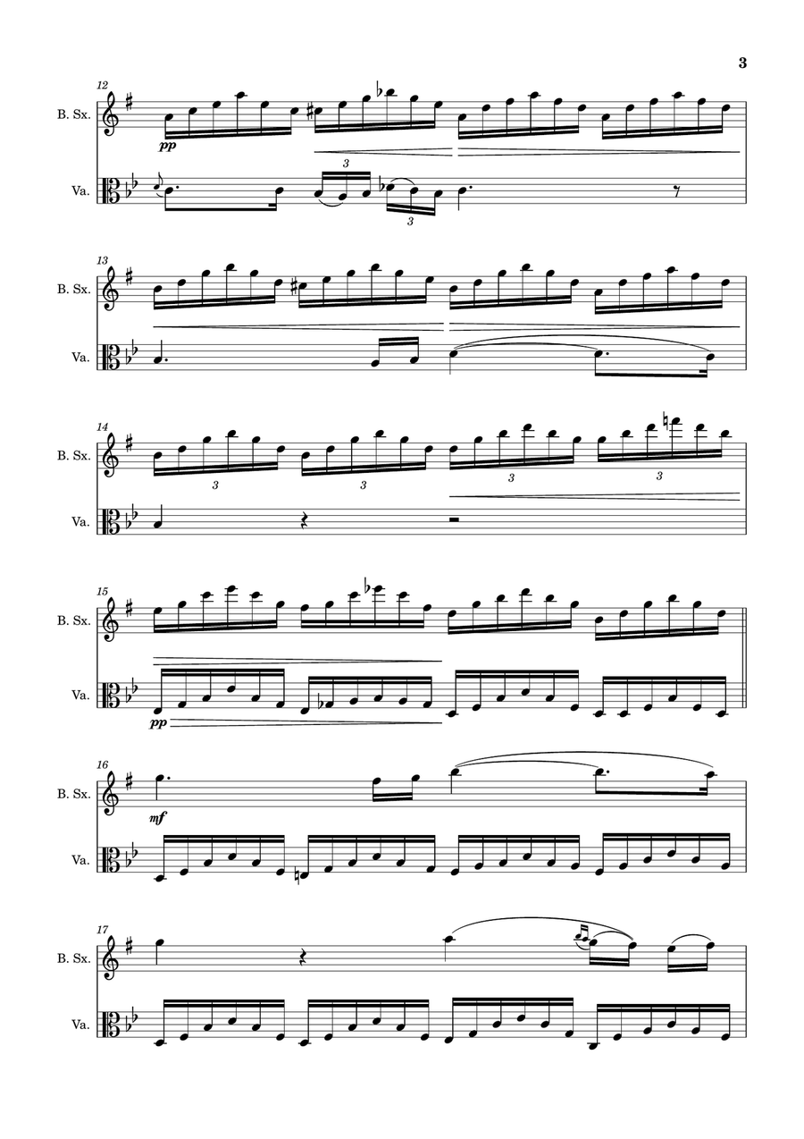 Ave Maria by F. Schubert – Arranged for B. Sax and Viola Chamber Music scores gallery preview page 3