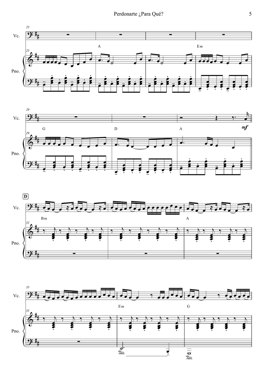 Perdonarte Para Que? Piano scores gallery preview page 5