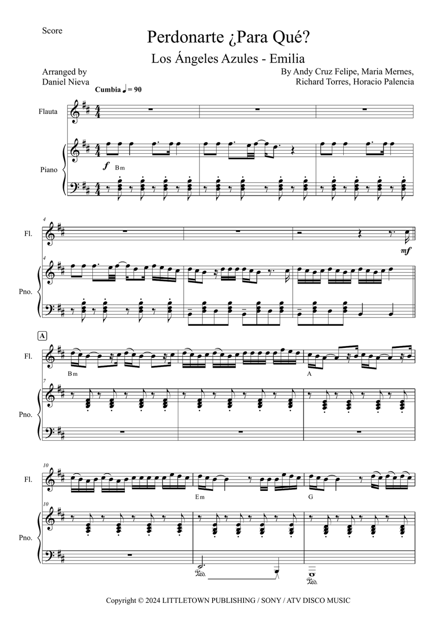 Perdonarte Para Que? Flute scores gallery preview page 3