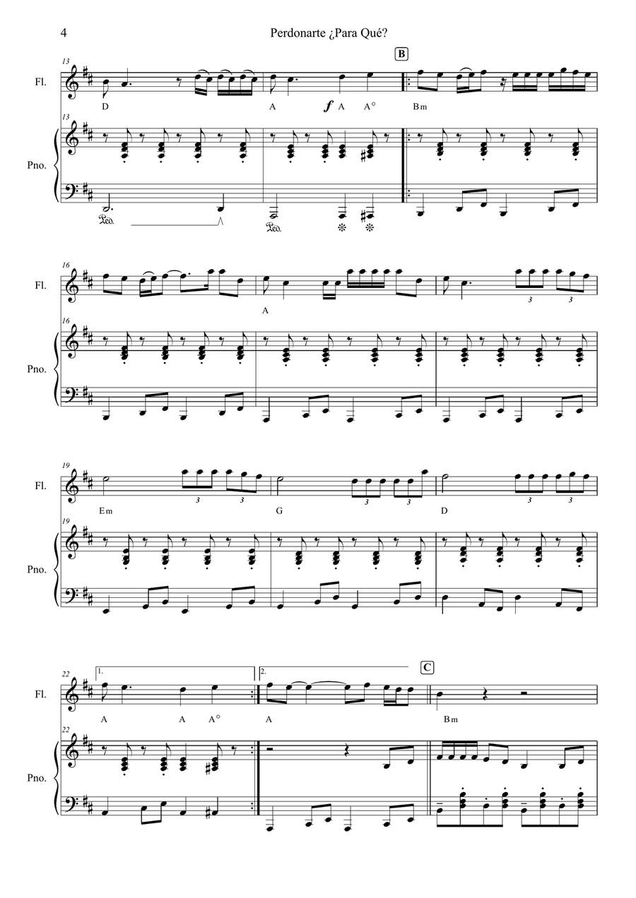 Perdonarte Para Que? Flute scores gallery preview page 4