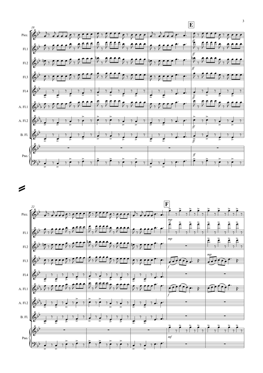 Cosmic Launch! for Flute Choir Flute Choir scores gallery preview page 3