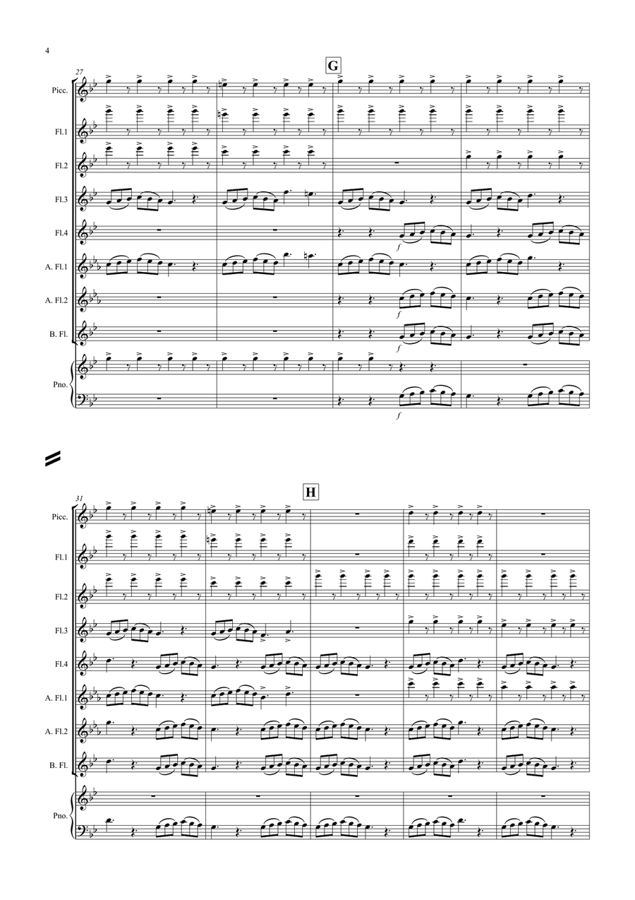 Cosmic Launch! for Flute Choir Flute Choir scores gallery preview page 4