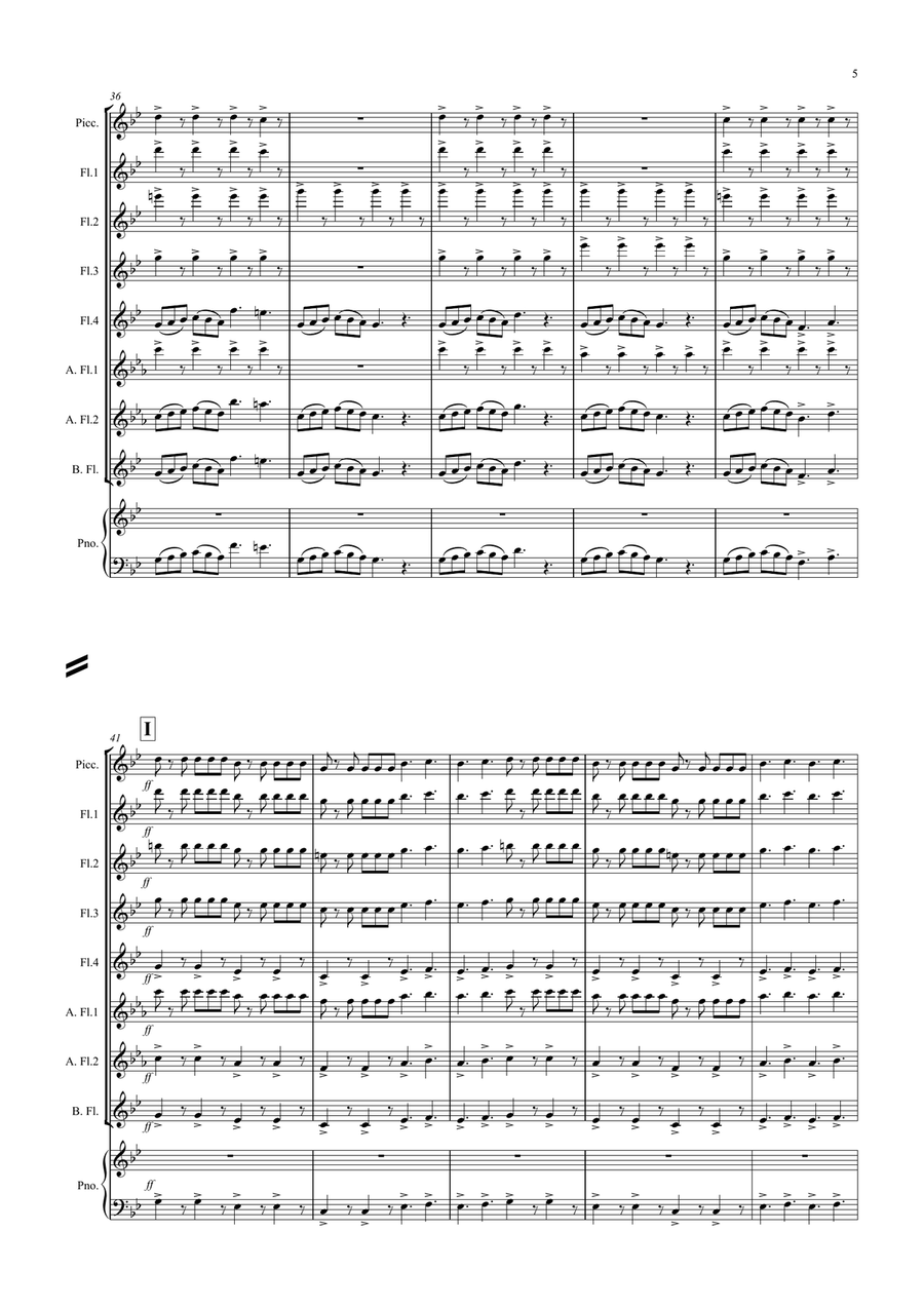 Cosmic Launch! for Flute Choir Flute Choir scores gallery preview page 5