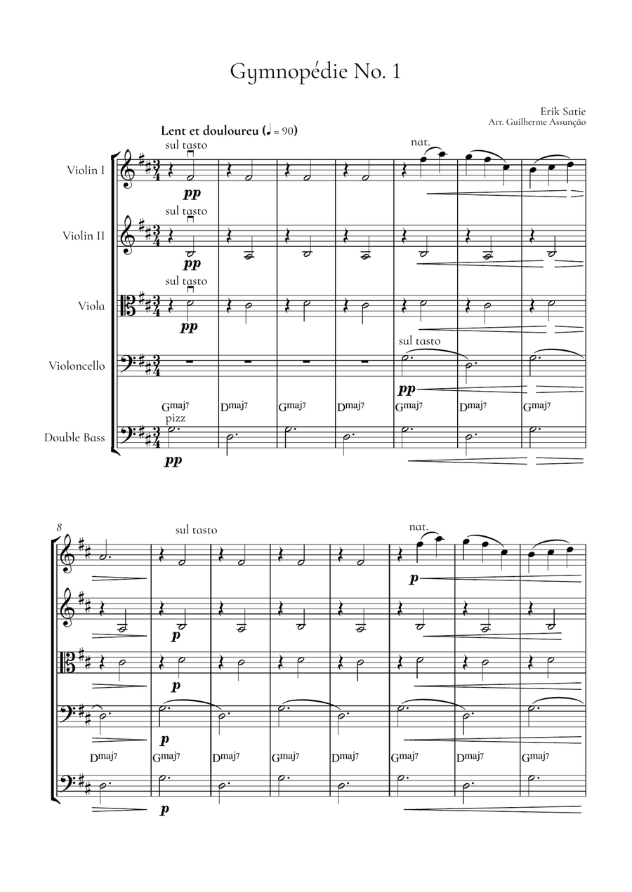 Gymnopédie No. 1 Gymnopédie No. 1 String Orchestra scores gallery preview page 1
