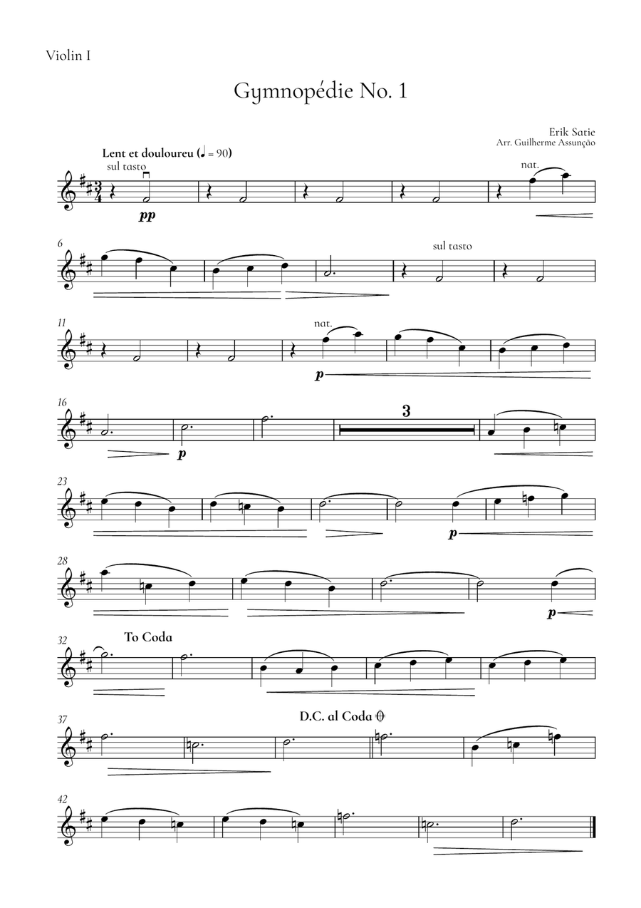 Gymnopédie No. 1 Gymnopédie No. 1 String Orchestra scores gallery preview page 4