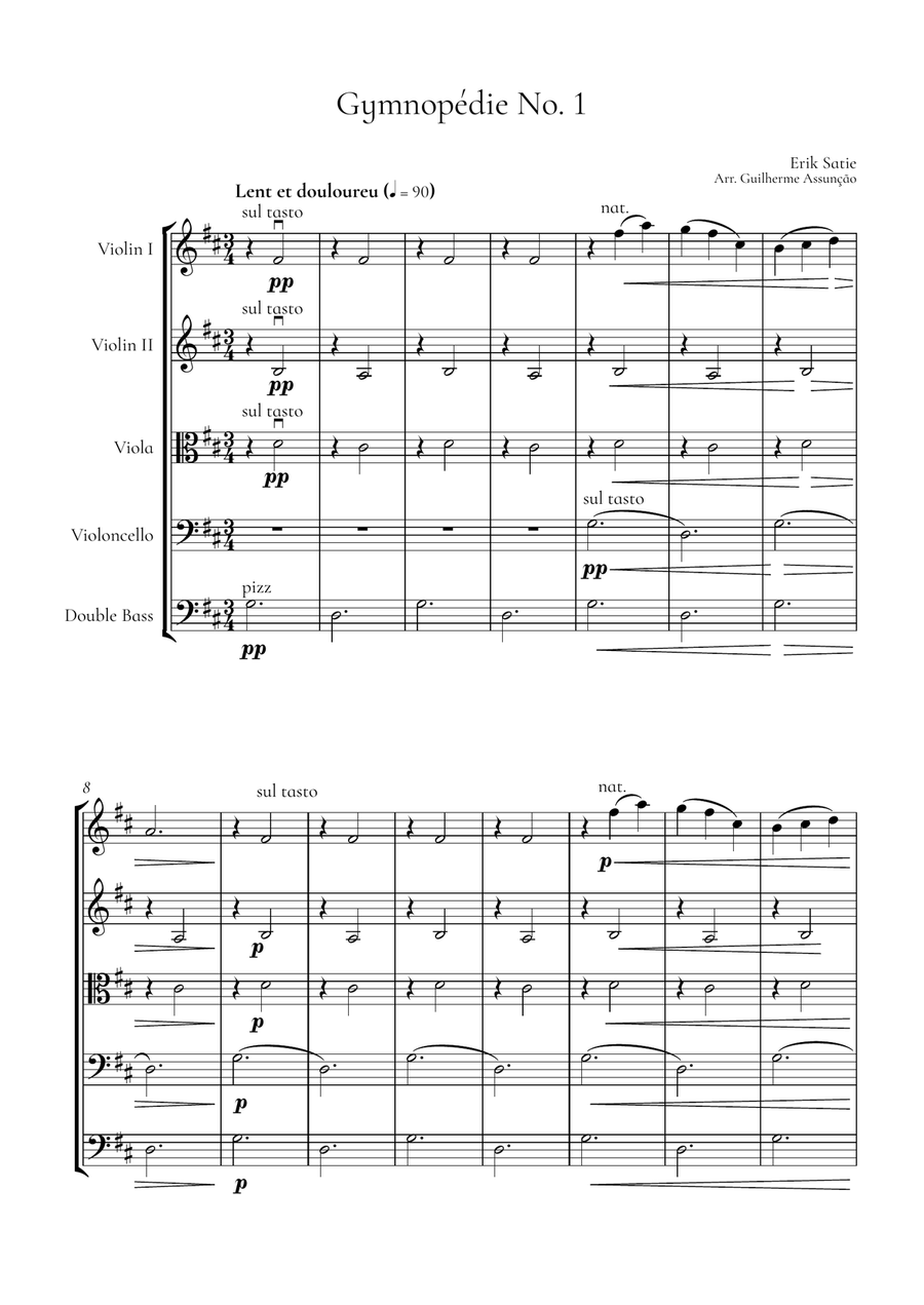 Gymnopédie No. 1 Gymnopédie No. 1 String Orchestra scores gallery preview page 1