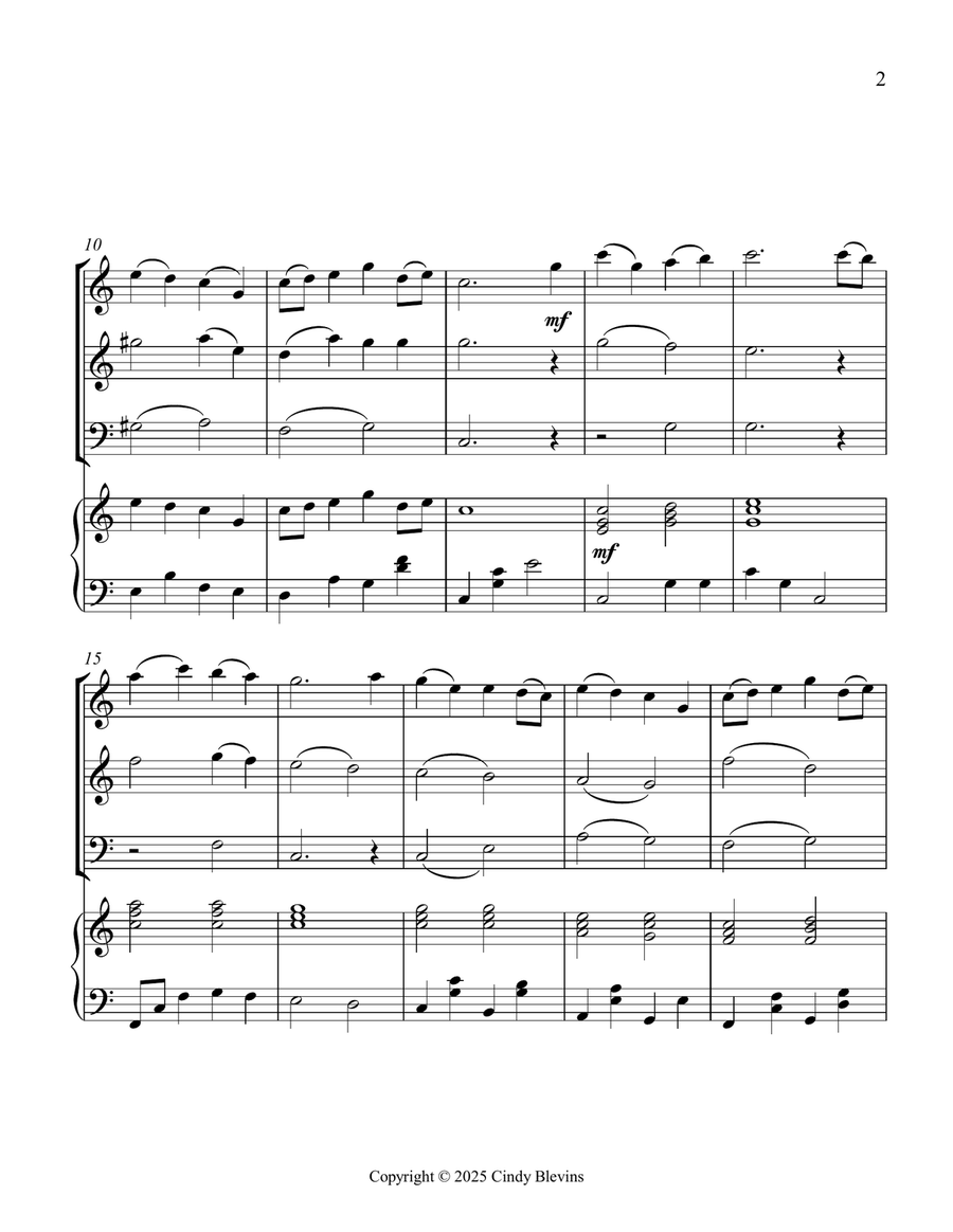 This Is My Father's World, for Two Violins, Cello and Piano Piano Quartet scores gallery preview page 3