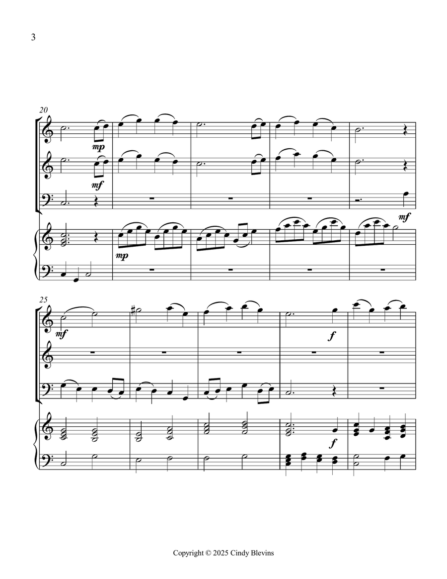 This Is My Father's World, for Two Violins, Cello and Piano Piano Quartet scores gallery preview page 4