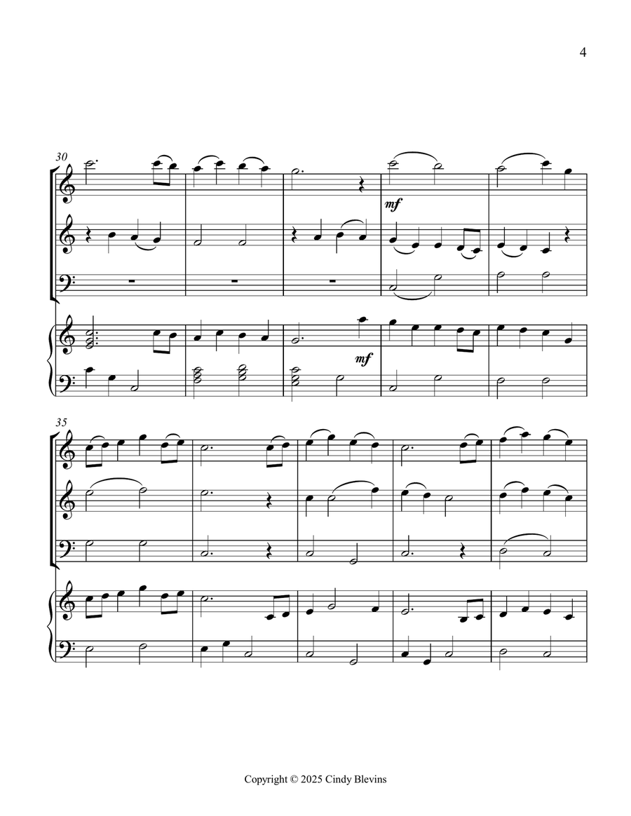 This Is My Father's World, for Two Violins, Cello and Piano Piano Quartet scores gallery preview page 5