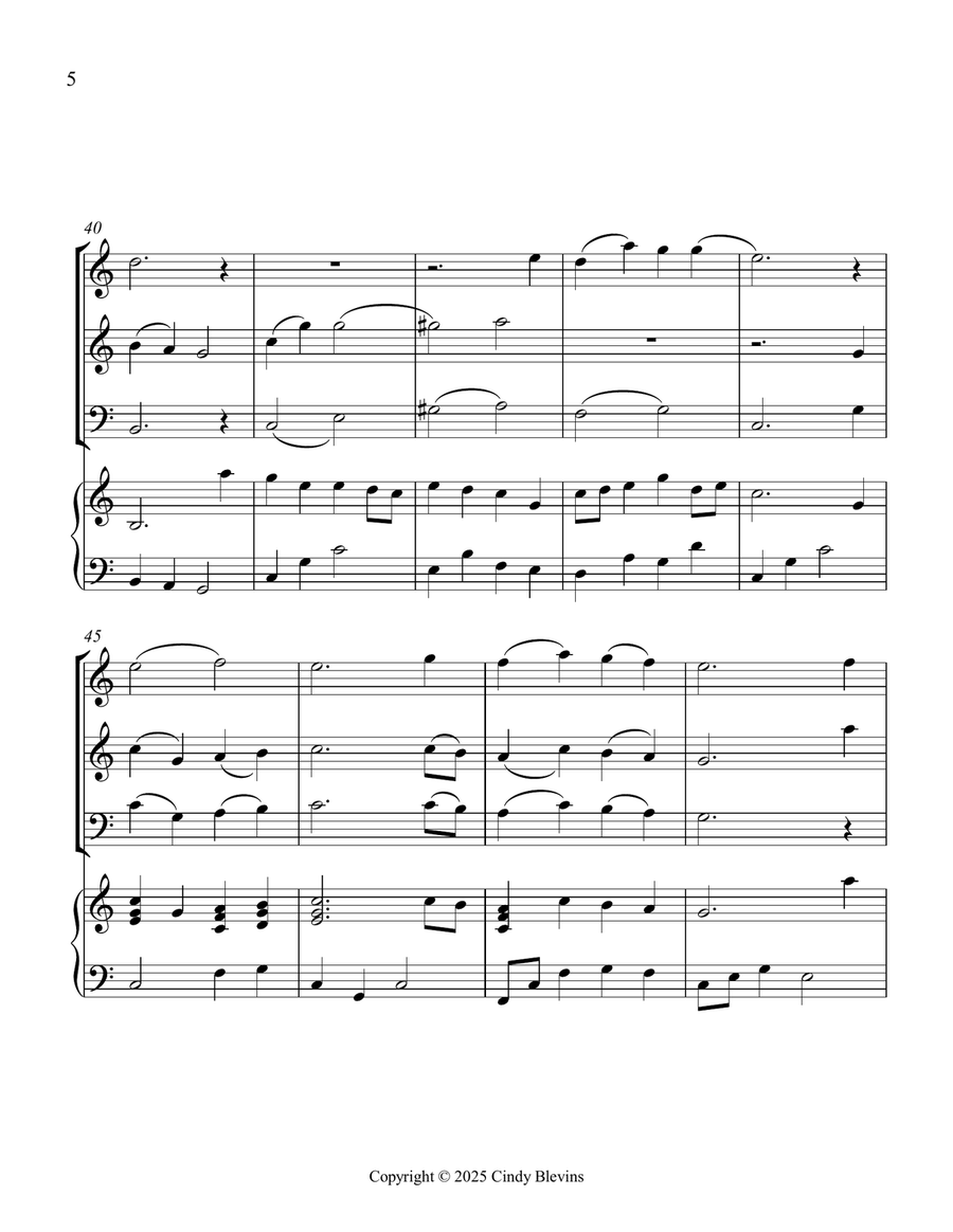 This Is My Father's World, for Two Violins, Cello and Piano Piano Quartet scores gallery preview page 6