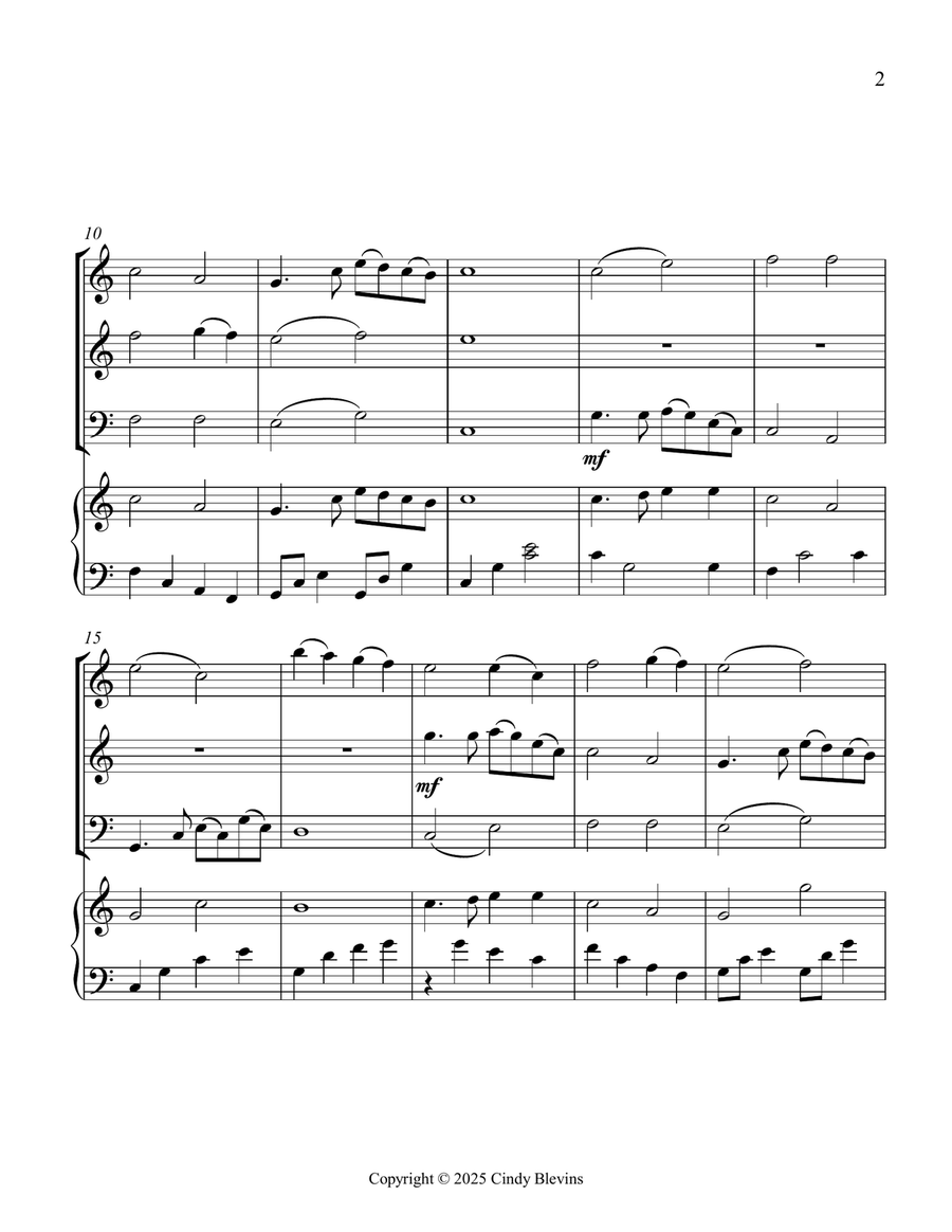 What a Friend We Have In Jesus, for Two Violins, Cello and Piano Piano Quartet scores gallery preview page 3