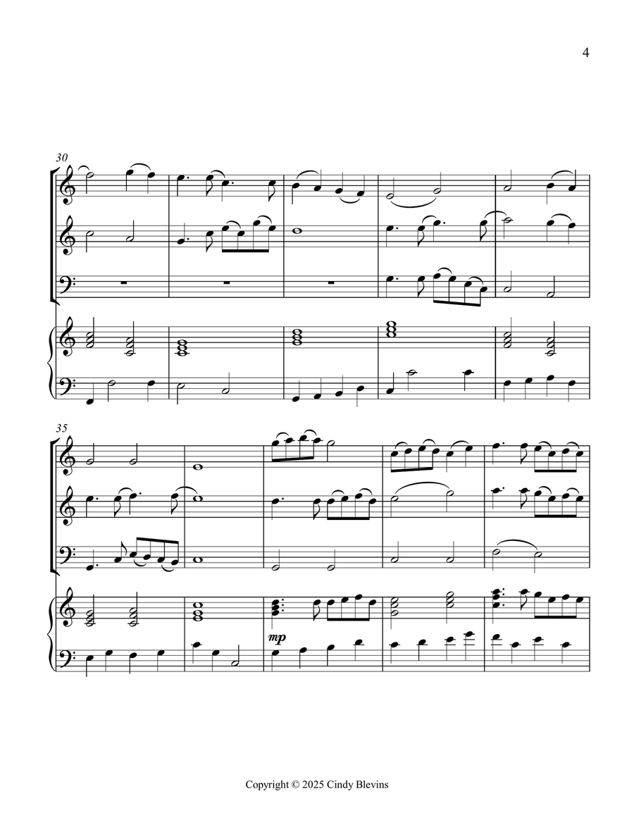 What a Friend We Have In Jesus, for Two Violins, Cello and Piano Piano Quartet scores gallery preview page 5
