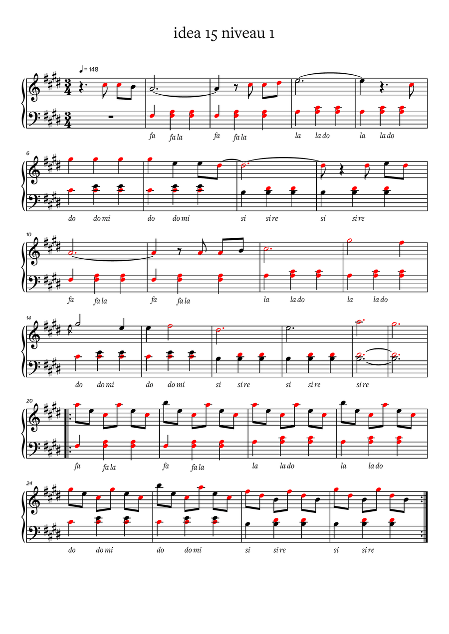 Idea 15 niveau 1 Idea 15 niveau 1 Easy Piano scores gallery preview page 1