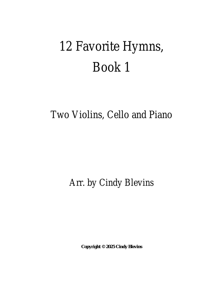12 Favorite Hymns, Book 1, for Two Violins, Cello and Piano Piano Quartet scores gallery preview page 6