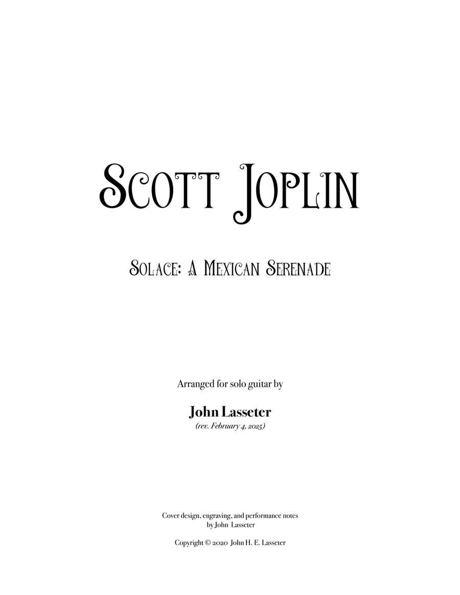 Solace: A Mexican Serenade Classical Guitar scores gallery preview page 1