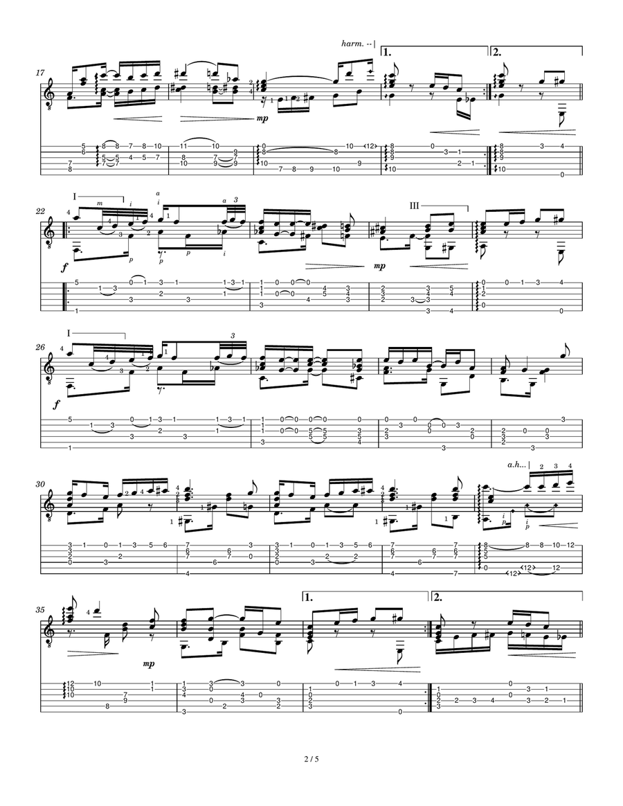 Solace: A Mexican Serenade Classical Guitar scores gallery preview page 4
