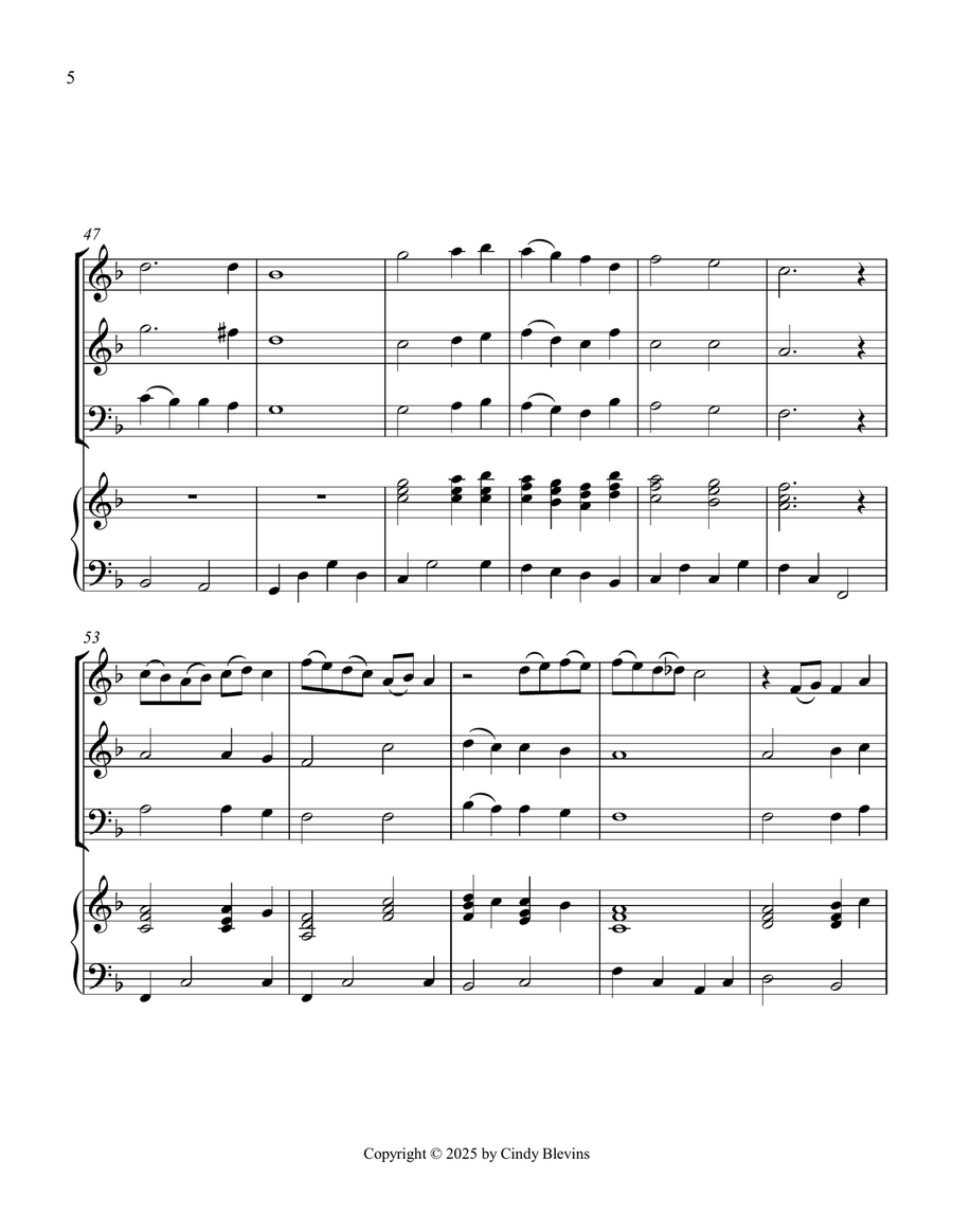 Abide With Me, for Two Violins, Cello and Piano Piano Quartet scores gallery preview page 6