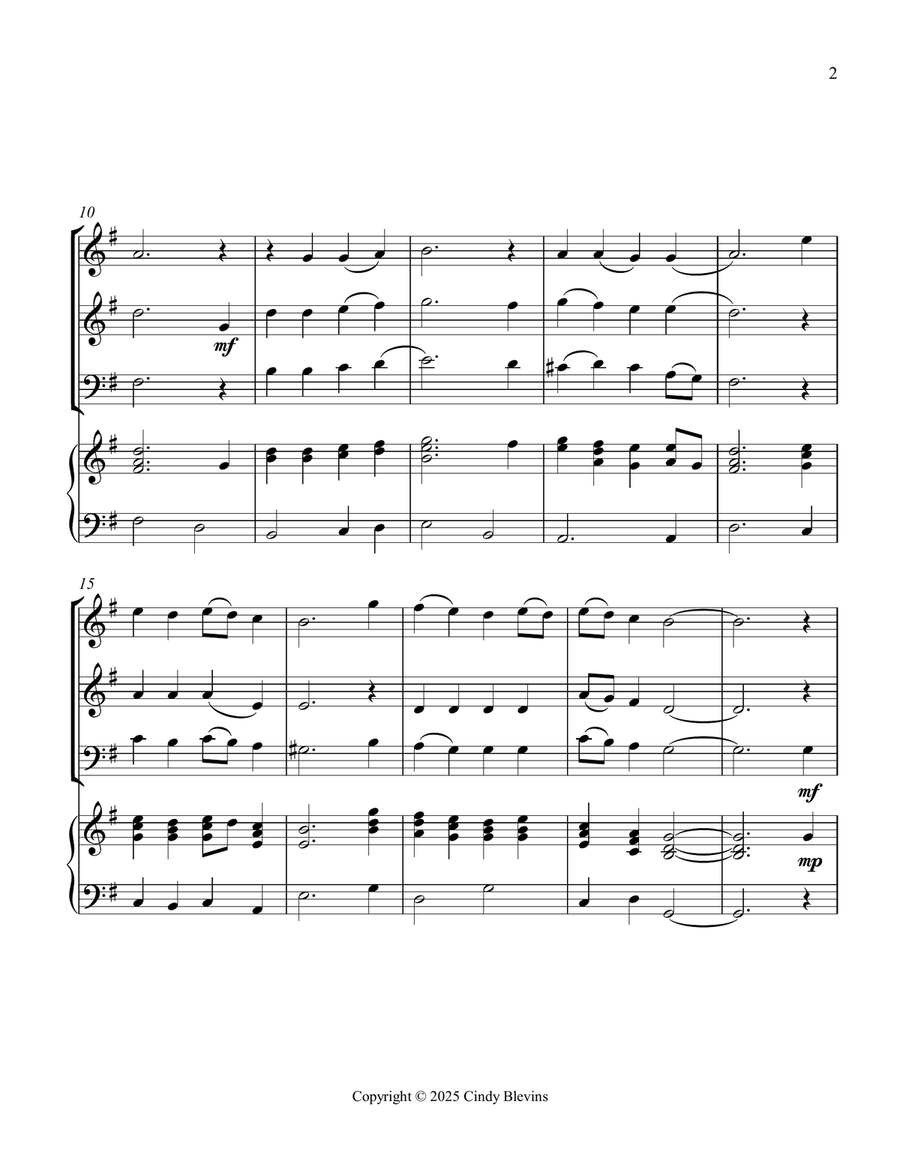 A Mighty Fortress Is Our God, for Two Violins, Cello and Piano Piano Quartet scores gallery preview page 3