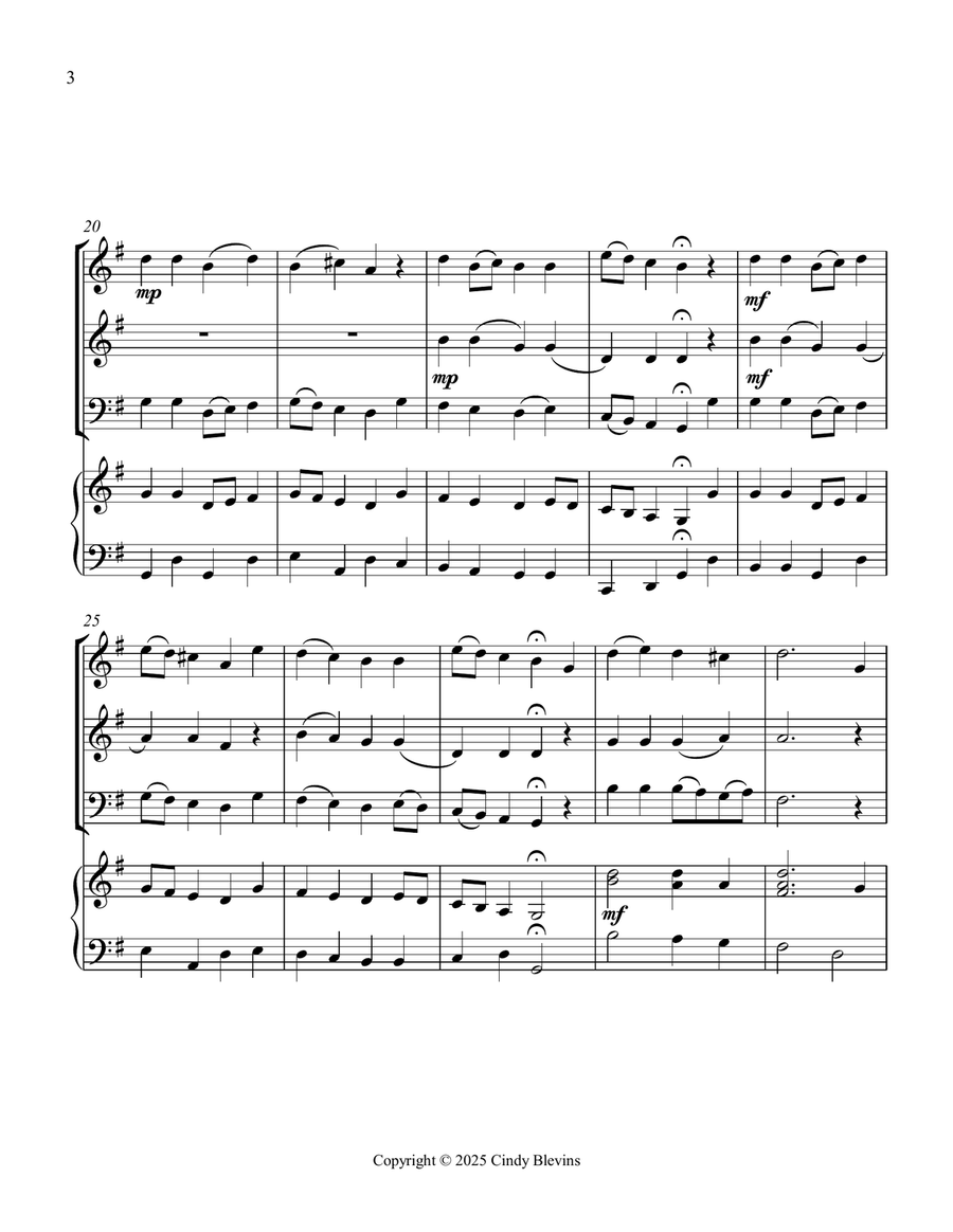 A Mighty Fortress Is Our God, for Two Violins, Cello and Piano Piano Quartet scores gallery preview page 4