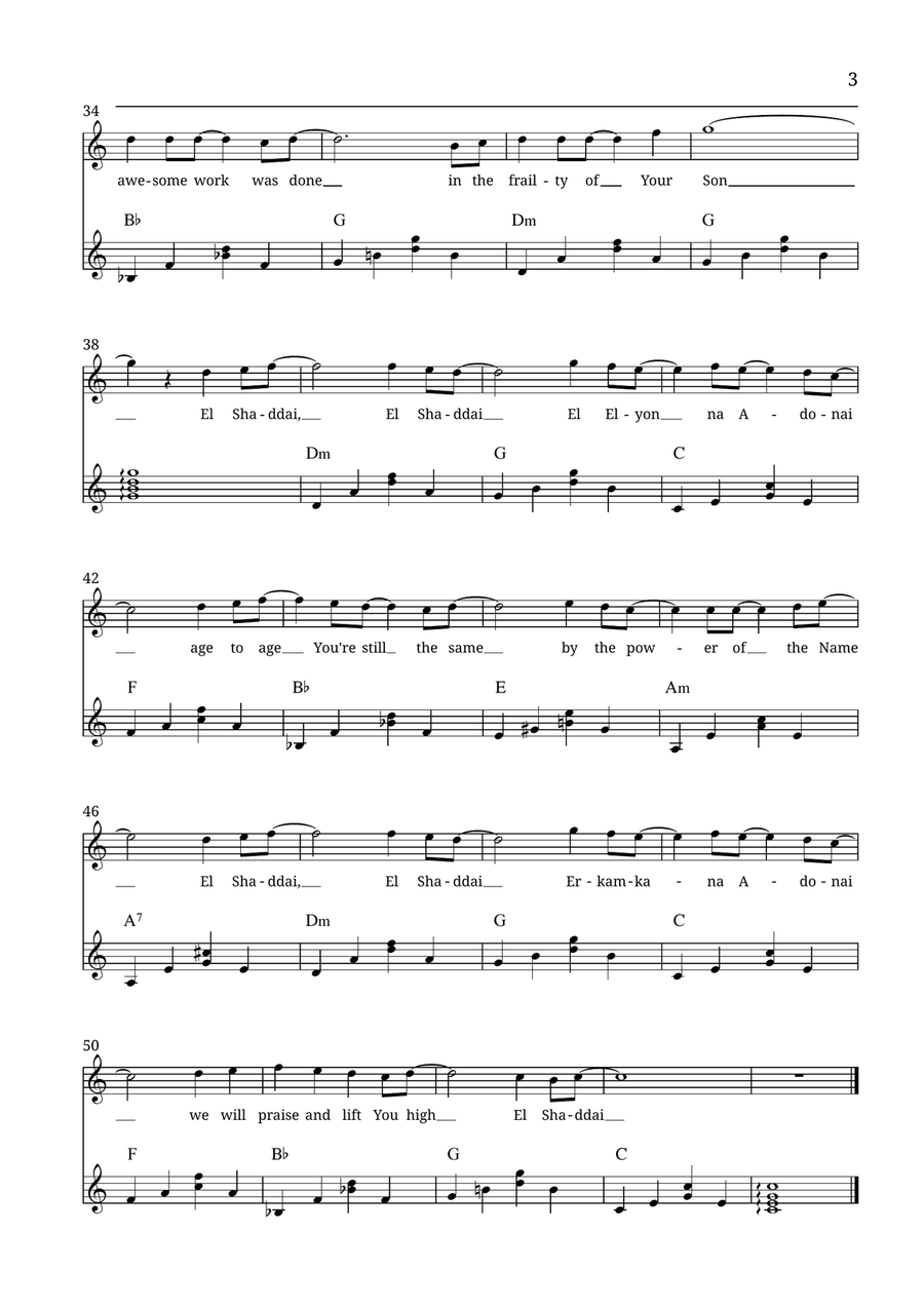 El Shaddai El Shaddai Guitar scores gallery preview page 3