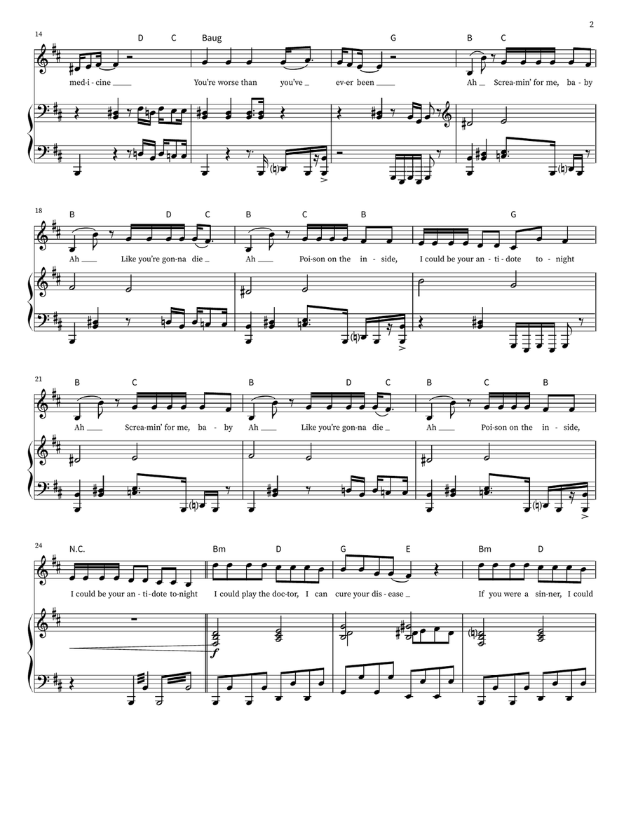 Disease Disease Piano, Vocal, Guitar scores gallery preview page 2