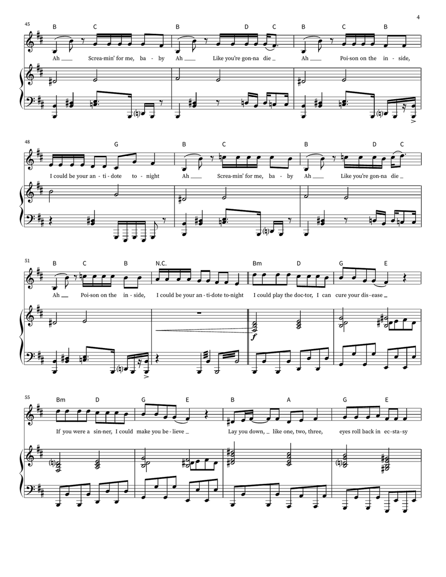 Disease Disease Piano, Vocal, Guitar scores gallery preview page 4