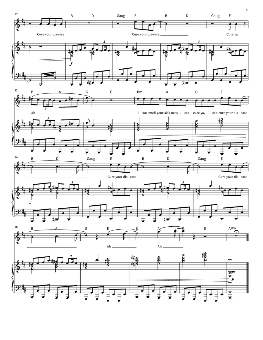 Disease Disease Piano, Vocal, Guitar scores gallery preview page 6