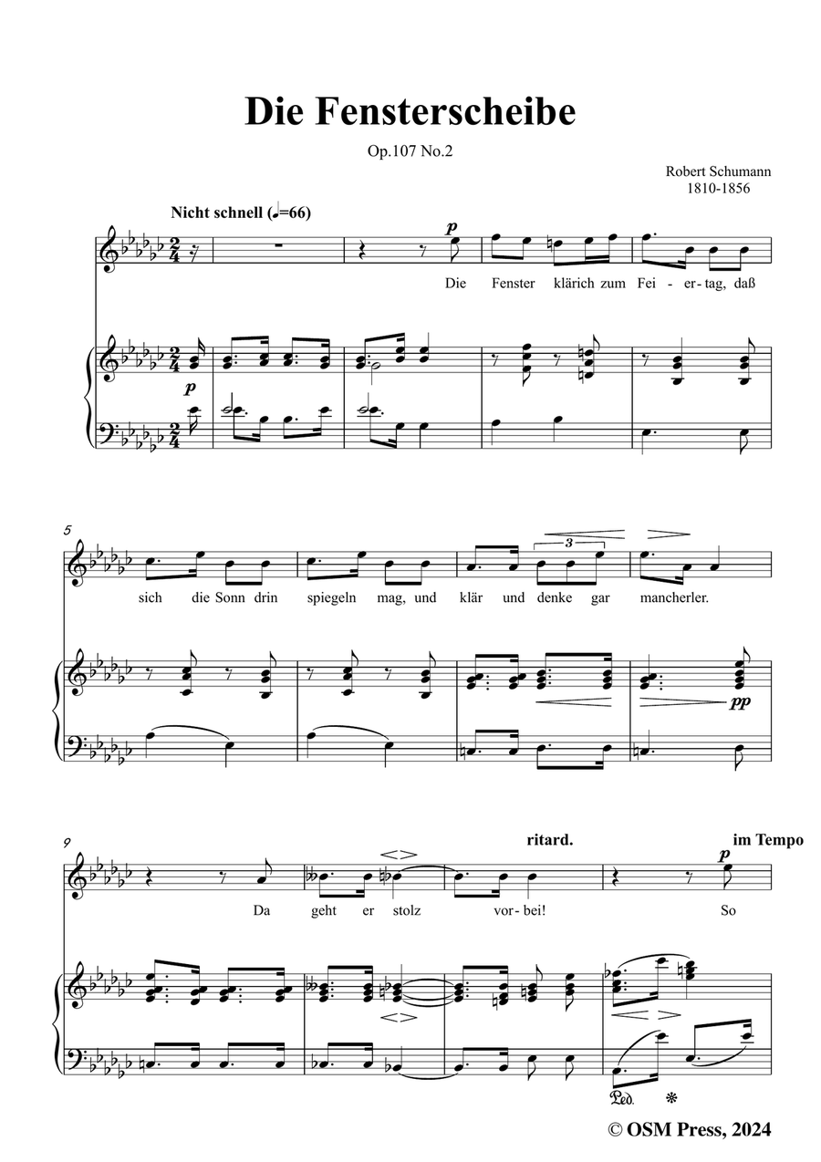 R. Schumann-Die Fensterscheibe,in e flat minor Piano, Vocal scores gallery preview page 3