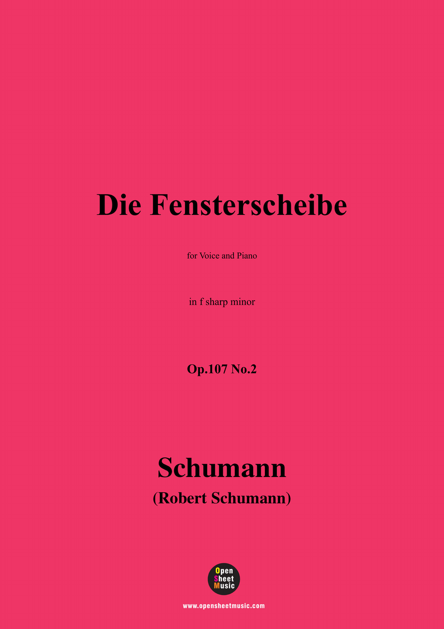 R. Schumann-Die Fensterscheibe,in f sharp minor Piano, Vocal scores gallery preview page 1