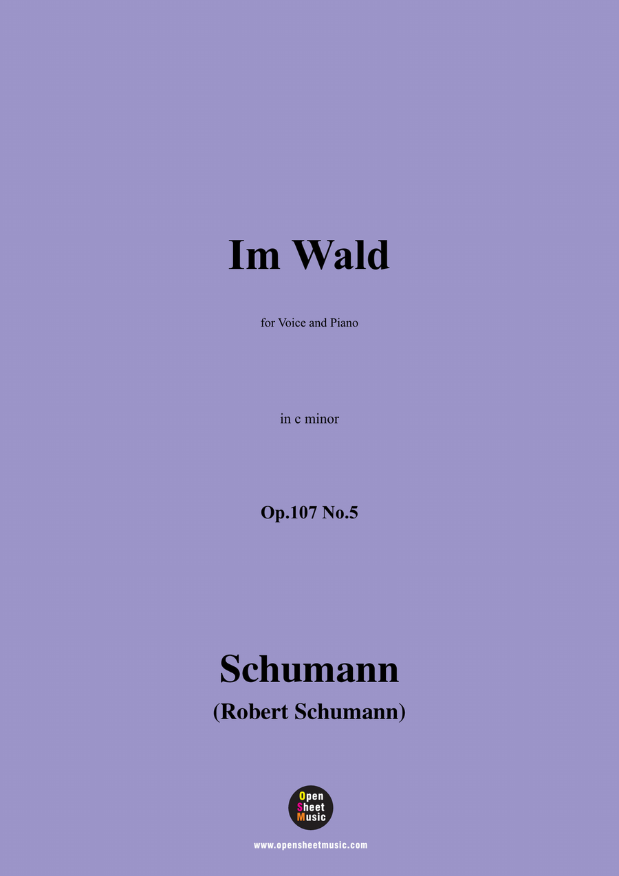 R. Schumann-Im Wald,in c minor Piano, Vocal scores gallery preview page 1