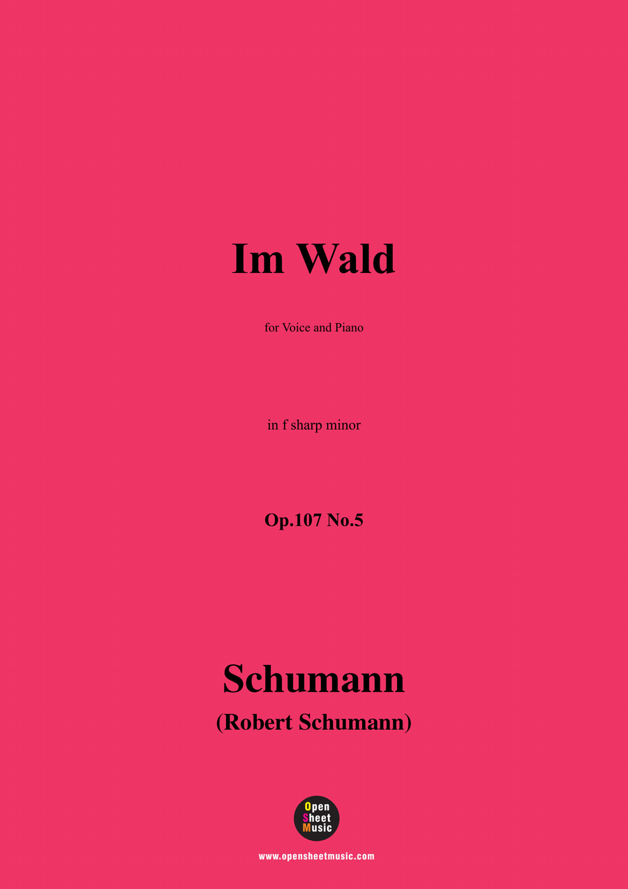 R. Schumann-Im Wald,in f sharp minor Piano, Vocal scores gallery preview page 1