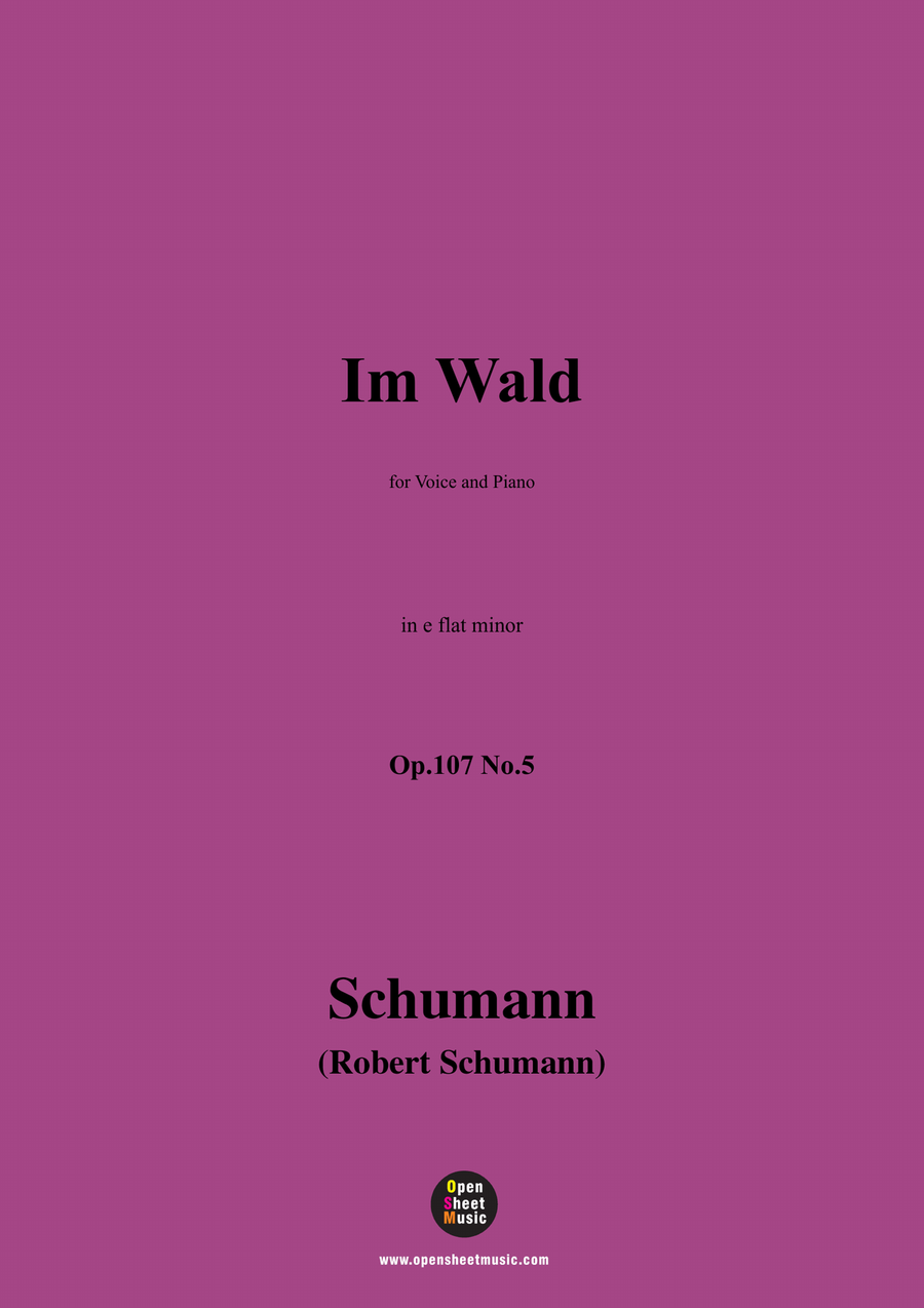 R. Schumann-Im Wald,in e flat minor Piano, Vocal scores gallery preview page 1