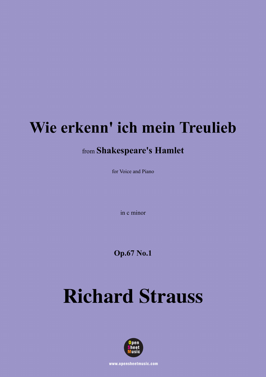 Richard Strauss-Wie erkenn' ich mein Treulieb,in c minor Piano, Vocal scores gallery preview page 1