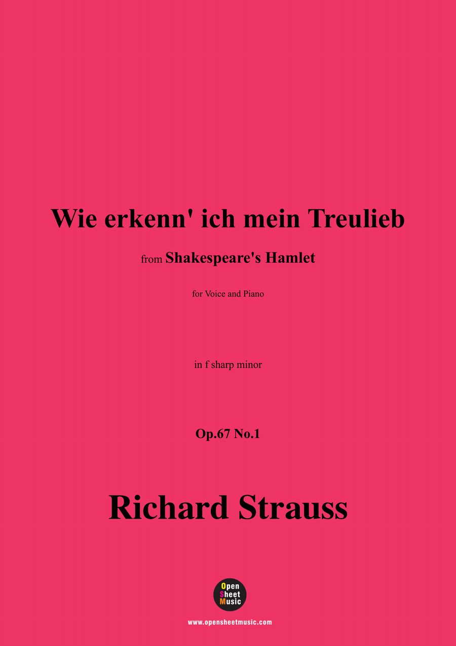 Richard Strauss-Wie erkenn' ich mein Treulieb,in f sharp minor Piano, Vocal scores gallery preview page 1