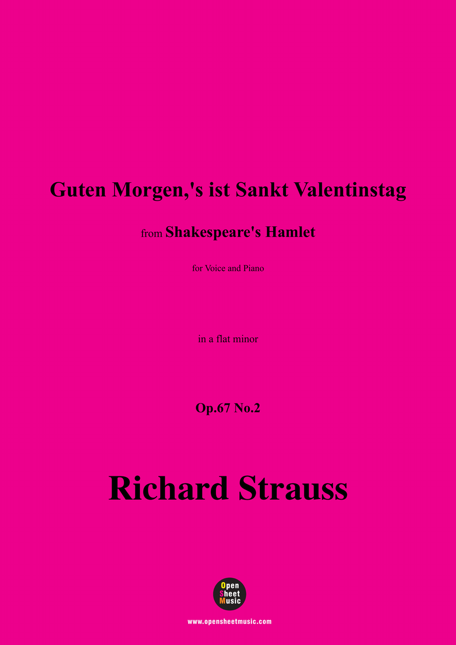Richard Strauss-Guten Morgen,in a flat minor Piano, Vocal scores gallery preview page 1