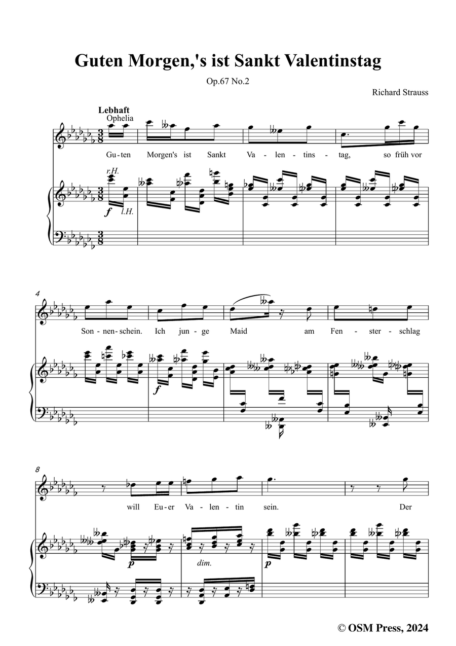 Richard Strauss-Guten Morgen,in a flat minor Piano, Vocal scores gallery preview page 3