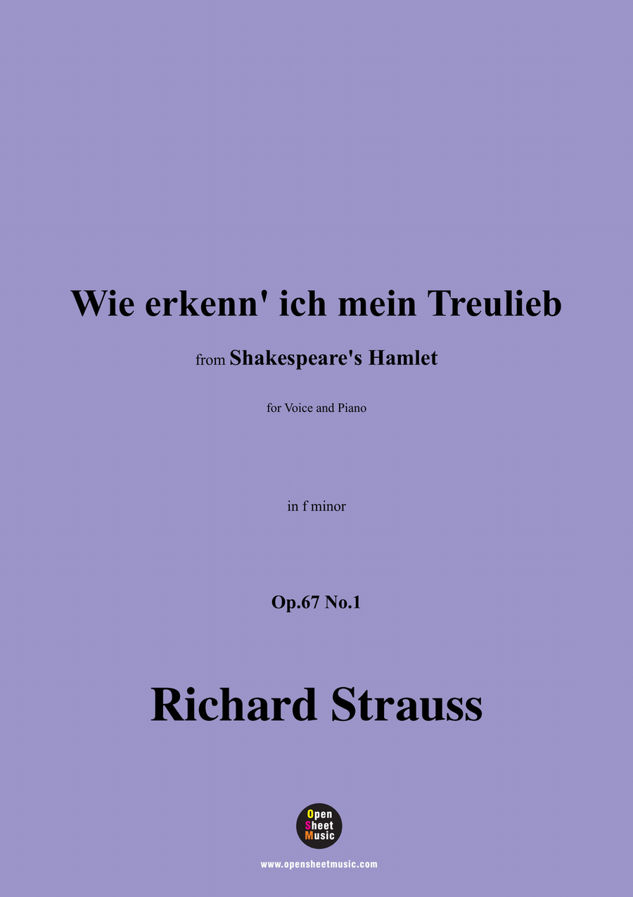 Richard Strauss-Wie erkenn' ich mein Treulieb,in f minor Piano, Vocal scores gallery preview page 1