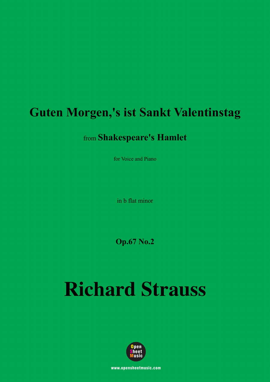 Richard Strauss-Guten Morgen,in b flat minor Piano, Vocal scores gallery preview page 1